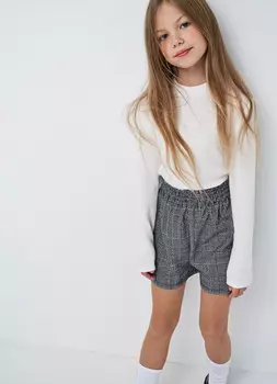 Лонгслив прилегающий для девочек, Белый