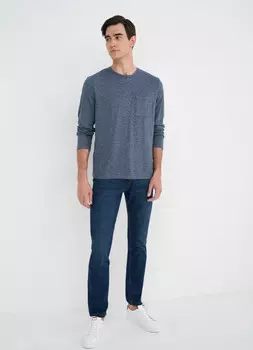 Лонгслив с карманом, Синий