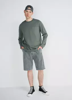 Лонгслив с карманом, Зеленый