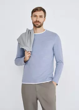 Лонгслив с круглым вырезом, Синий