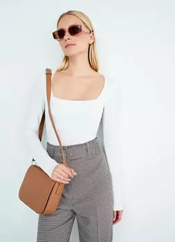 Лонгслив с квадратным вырезом, Белый