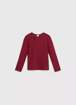 Лонгслив с мини-бантами для девочек, Фиолетовый