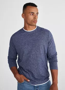 Лонгслив с обманкой, Синий