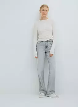 Лонгслив с шёлком, Бежевый