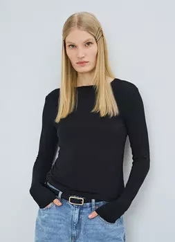 Лонгслив с шёлком, Черный