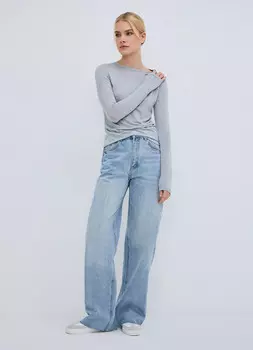 Лонгслив с шёлком, Серый