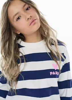 Лонгслив свободный для девочек, Синий