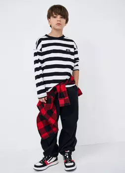 Лонгслив свободный для мальчиков, Белый