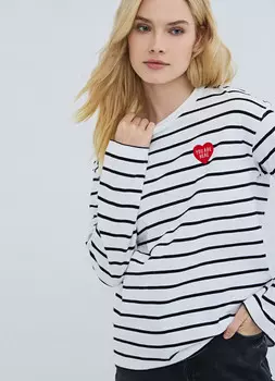 Лонгслив в полоску, Белый