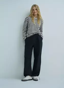 Лонгслив в полоску, Бежевый