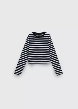 Лонгслив в полоску для девочек, Черный
