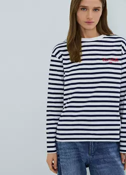 Лонгслив в полоску, Синий