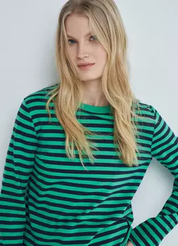 Лонгслив в полоску, Зеленый