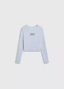 Лонгслив в рубчик для девочек, Белый