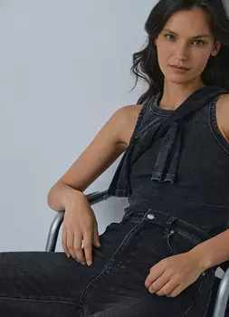 Майка с эффектом стирки, Серый