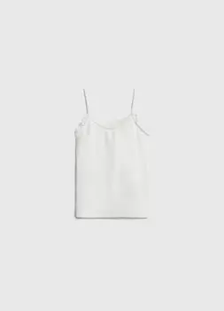 Майка с кружевом для девочек, Белый