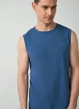 Майка с принтом, Синий