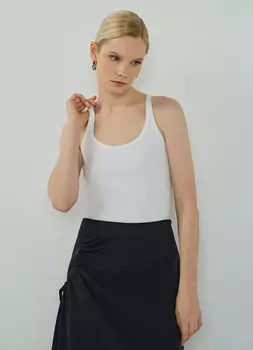 Майка в рубчик, Белый