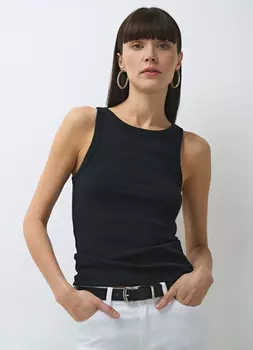 Майка в рубчик, Черный