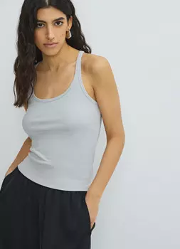 Майка в рубчик, Серый