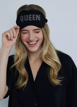 Маска для сна с принтом, Черный