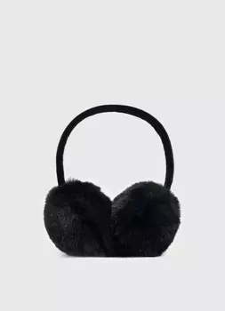 Меховые наушники для девочек, Черный