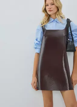 Мини-платье из лакированной кожи, Фиолетовый