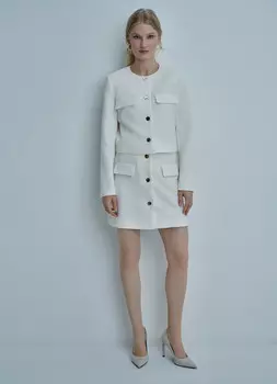 Мини-юбка с пуговицами, Белый