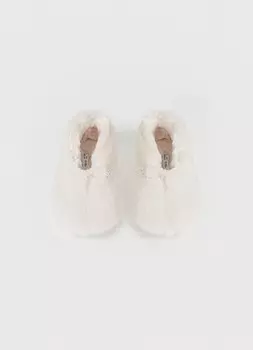 Мягкие меховые тапочки, Белый