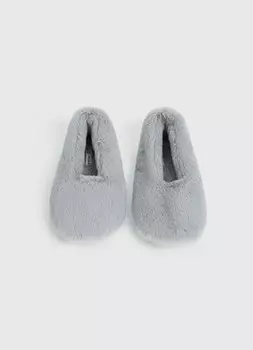Мягкие меховые тапочки, Серый
