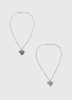 Набор цепочек с подвесками, 2 шт., Серебряный