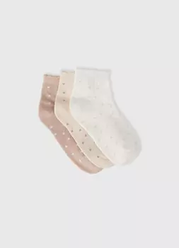 Носки для девочек, 3 пары, Бежевый