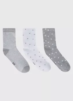 Носки для девочек, 3 пары, Серый