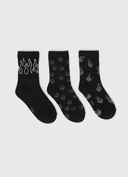 Носки для мальчиков, 3 пары, Черный
