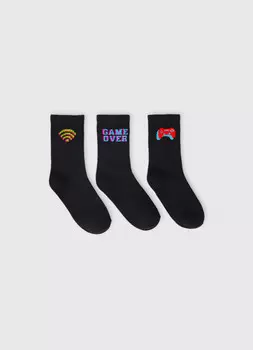 Носки для мальчиков, 3 пары, Черный