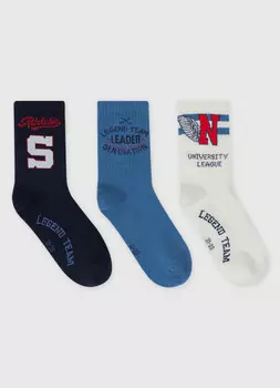 Носки для мальчиков, 3 пары, Голубой