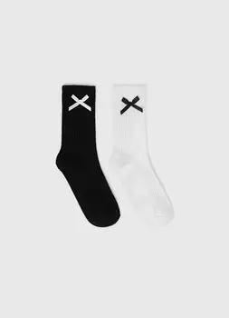 Носки с бантиками для девочек, 2 пары, Белый