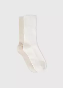 Носки в рубчик, 2 пары, Бежевый