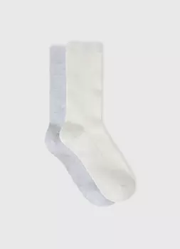 Носки в рубчик, 2 пары, Серый