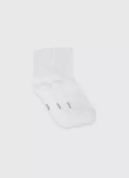 Носки в рубчик, 3 пары, Белый