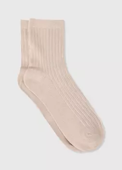 Носки в рубчик с бамбуком, Бежевый