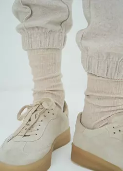Носки в рубчик с люрексом, Бежевый