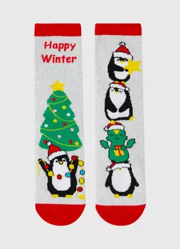 Новогодние носки для девочек, Серый