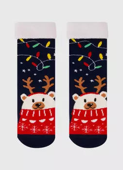 Новогодние носки для девочек, Синий