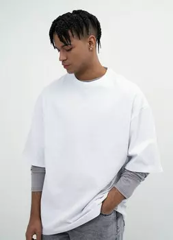 Объёмная футболка из хлопка, Белый