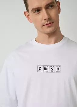 Объёмная футболка с принтом, Белый