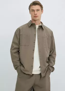 Объёмная рубашка из хлопка, Зеленый