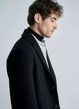 Однобортное пальто, Черный