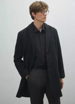 Однобортное пальто, Серый