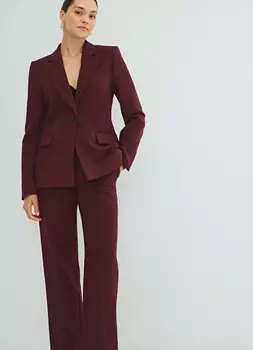 Однобортный приталенный жакет, Фиолетовый